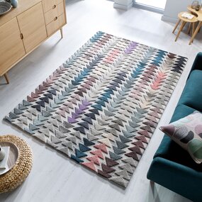 Teppich Archer - Kurzflor - 100% Wolle - Geo Modern - Multi Teppich Archer - Kurzflor - 100% Wolle - Geo Modern - Multi