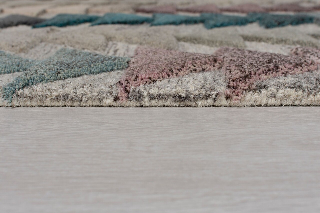 Teppich Archer - Kurzflor - 100% Wolle - Geo Modern - Multi