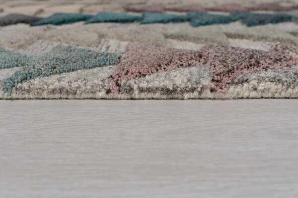 Teppich Archer - Kurzflor - 100% Wolle - Geo Modern - Multi