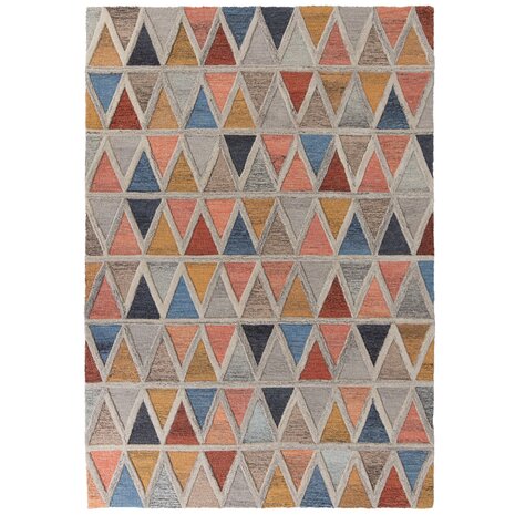 Moretz Teppich - Kurzflor - 100% Wolle - Geo Modern - Multi Moretz Teppich - Kurzflor - 100% Wolle - Geo Modern - Multi