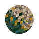 Rund Wollteppich - Prisma Geometrisch Grün/multi Rund Wollteppich - Prisma Geometrisch Grün/multi