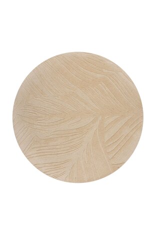 Rund Modern Wollteppich - Lino Leaf Natur / Creme Rund Modern Wollteppich - Lino Leaf Natur / Creme
