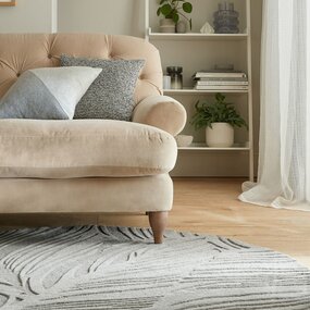 Rund Modern Wollteppich - Lino Leaf Grau Rund Modern Wollteppich - Lino Leaf Grau