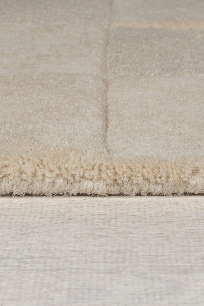 Teppich im Schachbrettmuster - Kurzflor - 100% Wolle Modern - Natur / Beige Teppich im Schachbrettmuster - Kurzflor - 100% Wolle Modern - Natur / Beige