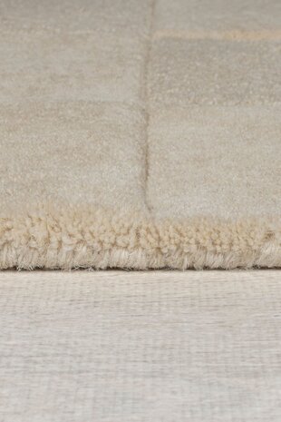 Teppich im Schachbrettmuster - Kurzflor - 100% Wolle Modern - Natur / Beige Teppich im Schachbrettmuster - Kurzflor - 100% Wolle Modern - Natur / Beige