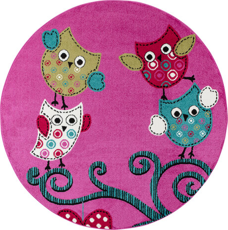 Kinderzimmer Eule Lila Teppich - Rund Kinderzimmer Eule Lila Teppich - Rund