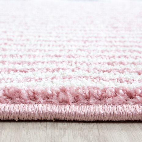 Kinderzimmer Herz und Stern rosa Teppich - Rund Kinderzimmer Herz und Stern rosa Teppich - Rund