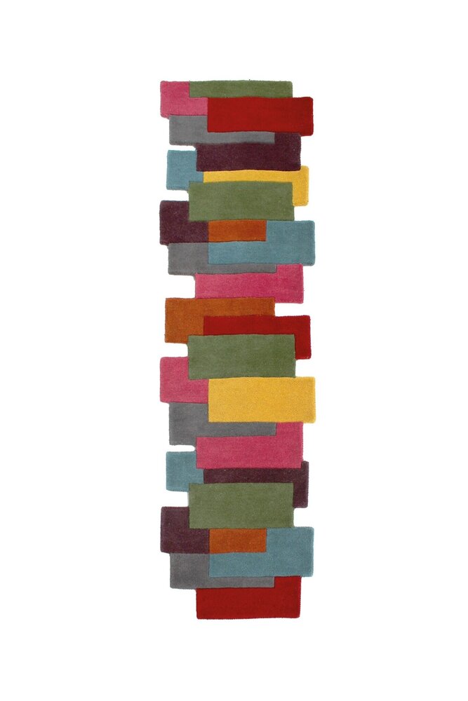 Läufer Abstrakt Modern Stracto Collage - Organische Form - Multi 60X230 Cm