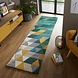 Läufer - Prisma Modern Kurzflor - 100% Wolle - Dreieck - Grün / Multi 60X230 Cm Läufer - Prisma Modern Kurzflor - 100% Wolle - Dreieck - Grün / Multi 60X230 Cm