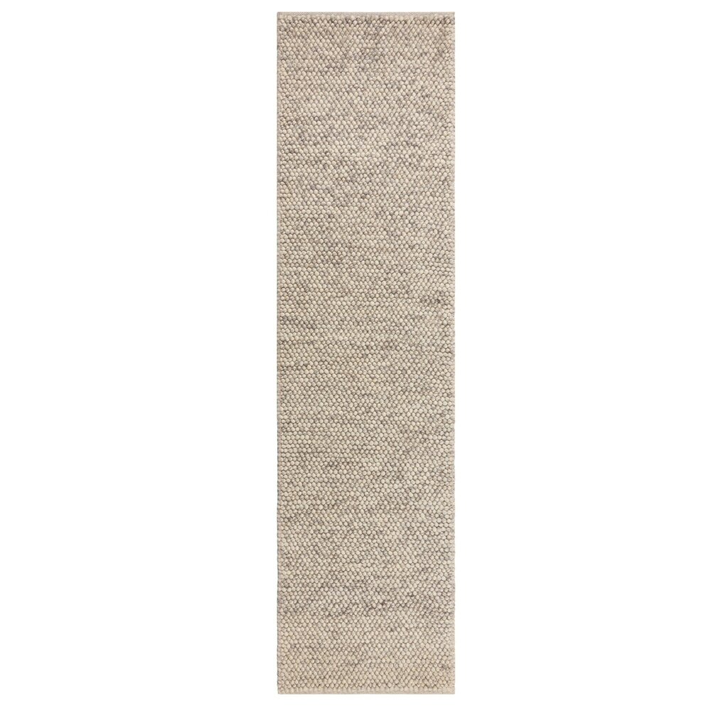 Läufer - Mineralien Uni Modern Kurzflor - Wolle - Polka dots - Natur / Beige 60X230 Cm