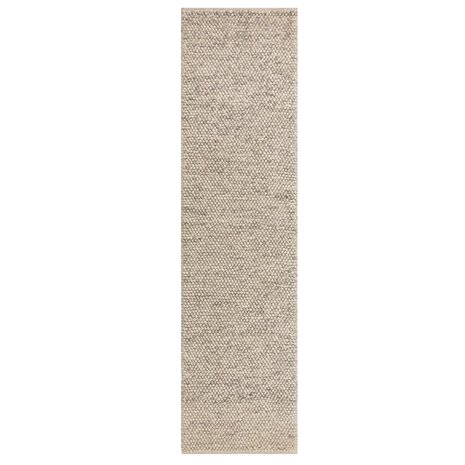 Läufer - Mineralien Uni Modern Kurzflor - Wolle - Polka dots - Natur / Beige 60X230 Cm