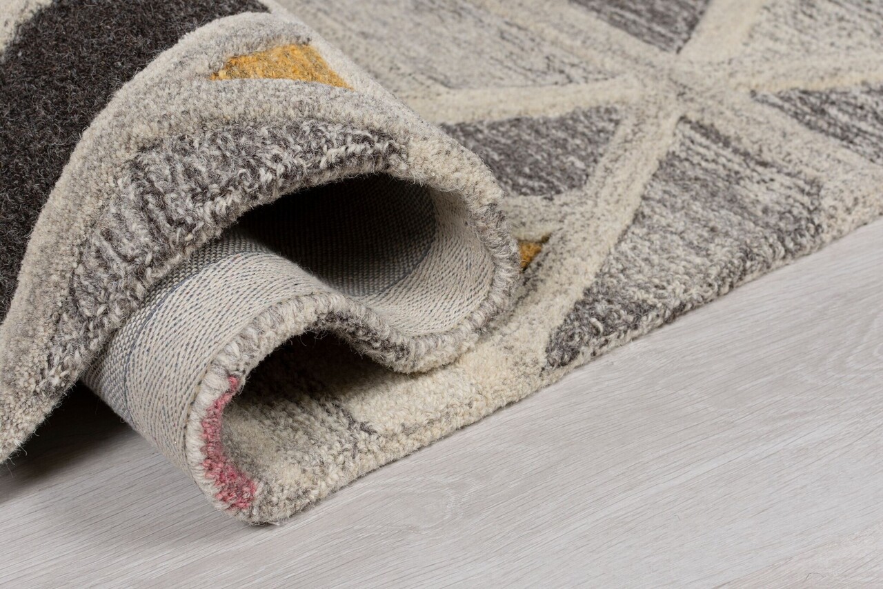 Läufer - River Modern Niedrigflor - 100% Wolle - Geo - Grau / Multi 60X230 Cm Läufer - River Modern Niedrigflor - 100% Wolle - Geo - Grau / Multi 60X230 Cm