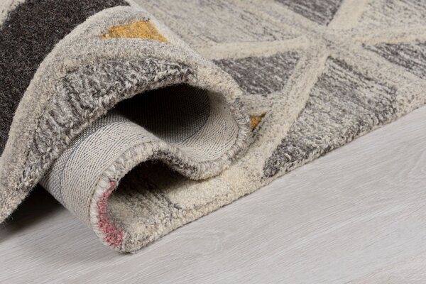 Läufer - River Modern Niedrigflor - 100% Wolle - Geo - Grau / Multi 60X230 Cm Läufer - River Modern Niedrigflor - 100% Wolle - Geo - Grau / Multi 60X230 Cm