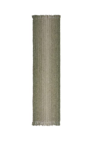 Läufer - Jute Ombre Modern Niedrigflor - Wollmischung - Handgewebt - Grün 60X230 Cm Läufer - Jute Ombre Modern Niedrigflor - Wollmischung - Handgewebt - Grün 60X230 Cm