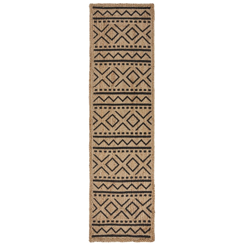 Läufer - Luis Modern Kurzflor - Jute - Natur / Beige / Schwarz 60X230 Cm