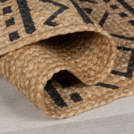Läufer - Luis Modern Kurzflor - Jute - Natur / Beige / Schwarz 60X230 Cm