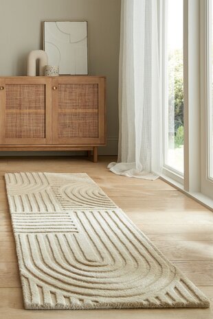 Läufer - Zen Modern Japandi - Kurzflor - 100% Wolle - Natur / Beige 60X230 Cm Läufer - Zen Modern Japandi - Kurzflor - 100% Wolle - Natur / Beige 60X230 Cm