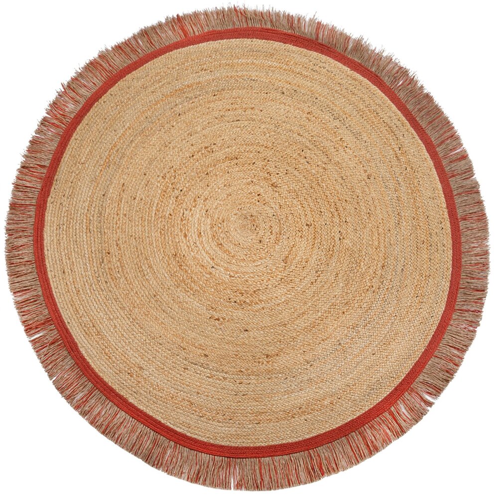 Rund Jute-Teppich - Kahana Natur/terrakotta