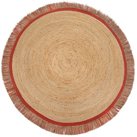 Rund Jute-Teppich - Kahana Natur/terrakotta