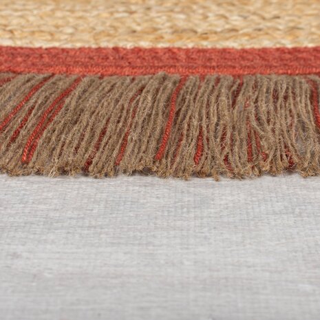 Rund Jute-Teppich - Kahana Natur/terrakotta