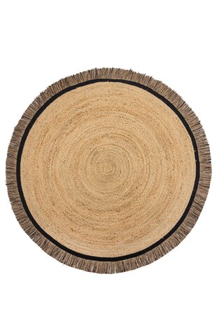 Rund Jute-Teppich - Kahana Natur/schwarz Rund Jute-Teppich - Kahana Natur/schwarz