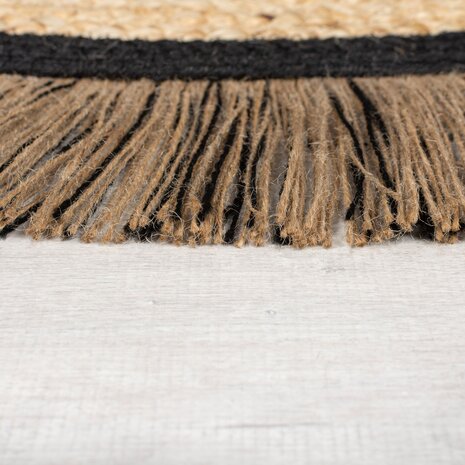Rund Jute-Teppich - Kahana Natur/schwarz Rund Jute-Teppich - Kahana Natur/schwarz