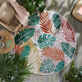 Runde Teppiche für In & Outdoor - Hawaii Leaf Colourful Runde Teppiche für In & Outdoor - Hawaii Leaf Colourful