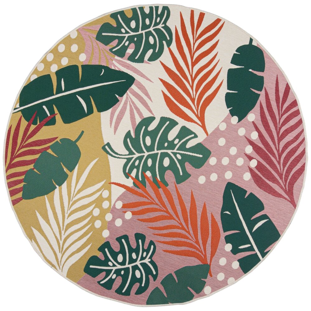 Runde Teppiche für In & Outdoor - Hawaii Leaf Colourful Runde Teppiche für In & Outdoor - Hawaii Leaf Colourful