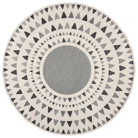 Rund Teppich für In & Outdoor - Shadow Rays Grau/crème - 160 Cm Rund Teppich für In & Outdoor - Shadow Rays Grau/crème - 160 Cm