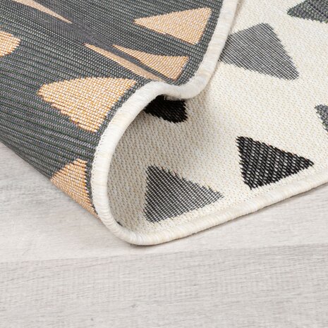 Rund Teppich für In & Outdoor - Shadow Rays Grau/crème - 160 Cm Rund Teppich für In & Outdoor - Shadow Rays Grau/crème - 160 Cm
