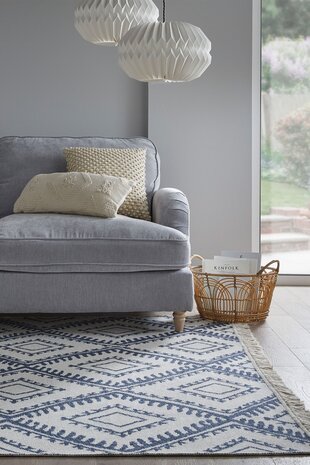Geometrischer Teppich - Alix Recycled Blau Geometrischer Teppich - Alix Recycled Blau