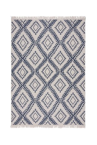 Geometrischer Teppich - Alix Recycled Blau Geometrischer Teppich - Alix Recycled Blau