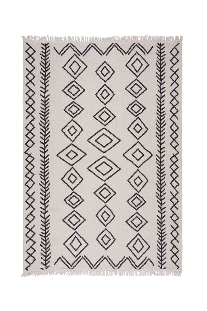 Geometrischer Teppich - Edie Recycled Schwarz/weiß Geometrischer Teppich - Edie Recycled Schwarz/weiß