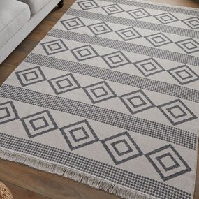 Geometrischer Teppich - Edie Recycled Grau Geometrischer Teppich - Edie Recycled Grau