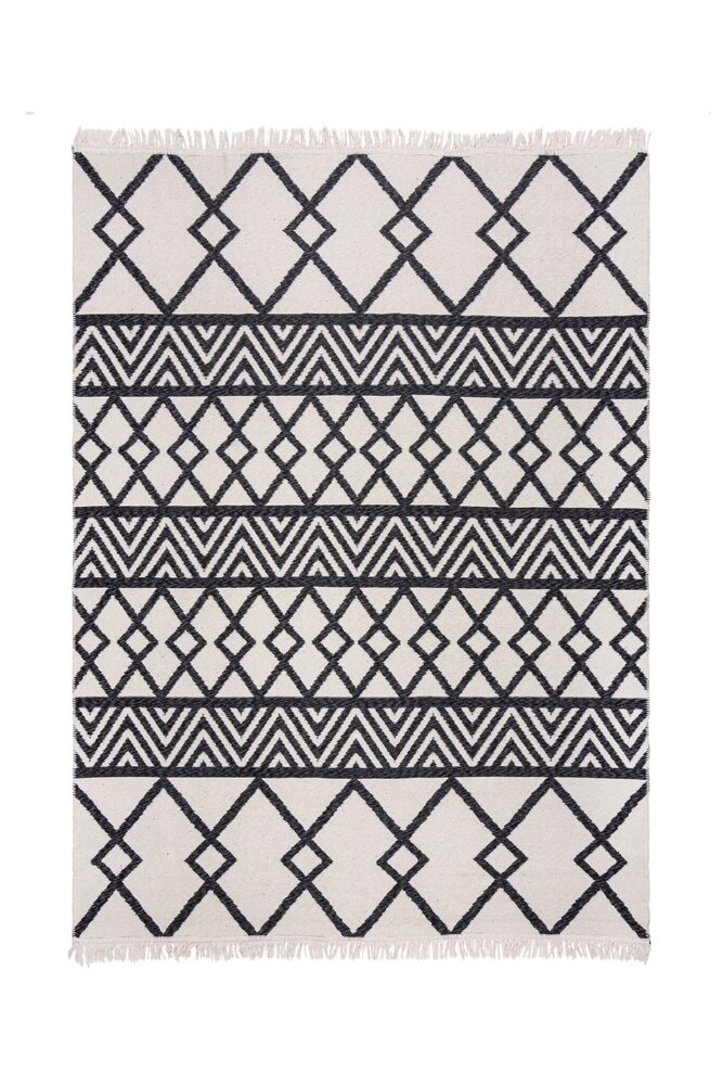 Geometrischer Teppich - Teo Recycled Schwarz/weiß Geometrischer Teppich - Teo Recycled Schwarz/weiß