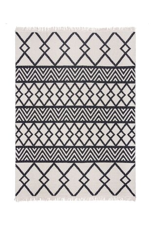 Geometrischer Teppich - Teo Recycled Schwarz/weiß Geometrischer Teppich - Teo Recycled Schwarz/weiß