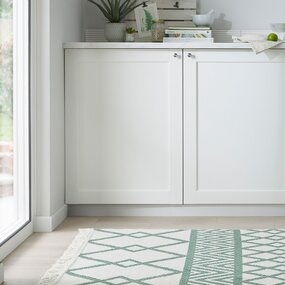 Geometrischer Teppich - Teo Recycled Grün/crème