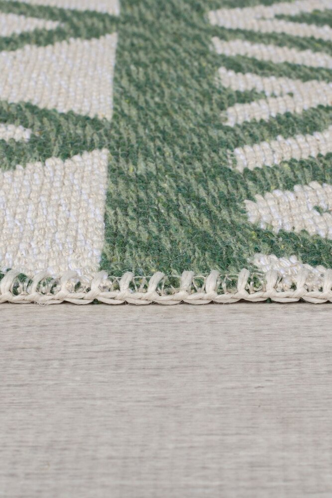 Geometrischer Teppich - Teo Recycled Grün/crème