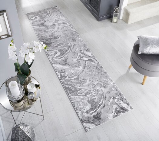 Modern Läufer - Grau Marmoriert Modern Läufer - Grau Marmoriert