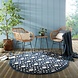 Rund Modern Teppich für In & Outdoor - Oro Blau Rund Modern Teppich für In & Outdoor - Oro Blau
