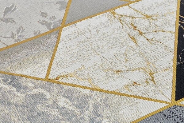 Modern Teppich In & Outdoor - Edles Schwarz/grau/gold Modern Teppich In & Outdoor - Edles Schwarz/grau/gold