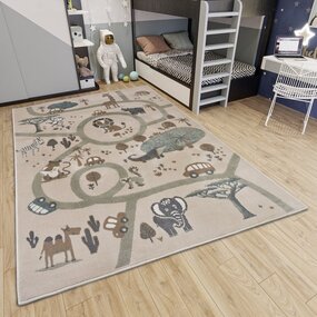 Kinderteppich - Adventures Zoo Braun/grau Kinderteppich - Adventures Zoo Braun/grau