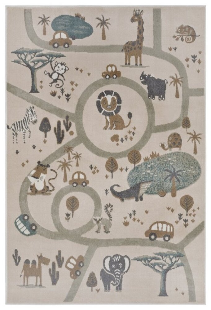 Kinderteppich - Adventures Zoo Braun/grau Kinderteppich - Adventures Zoo Braun/grau