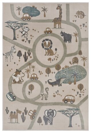 Kinderteppich - Adventures Zoo Braun/grau Kinderteppich - Adventures Zoo Braun/grau