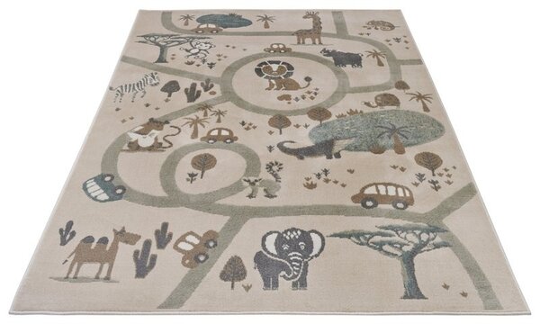Kinderteppich - Adventures Zoo Braun/grau Kinderteppich - Adventures Zoo Braun/grau