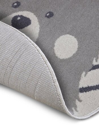 Rund Kinderteppich - Adventures Bear Creme/grau Rund Kinderteppich - Adventures Bear Creme/grau