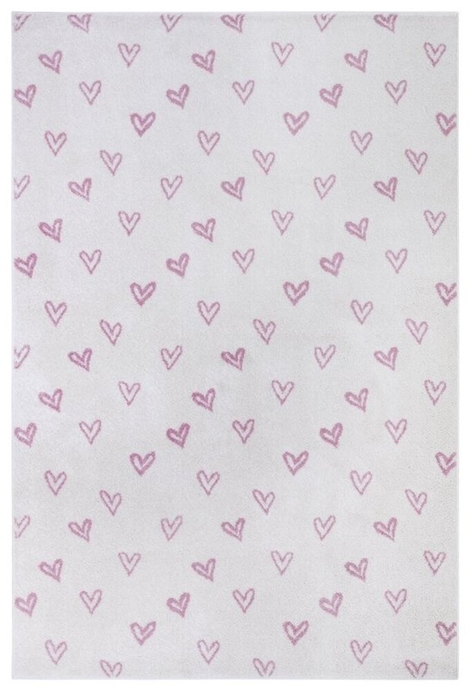 Kinderteppich - Adventures Hearts Creme/rosa