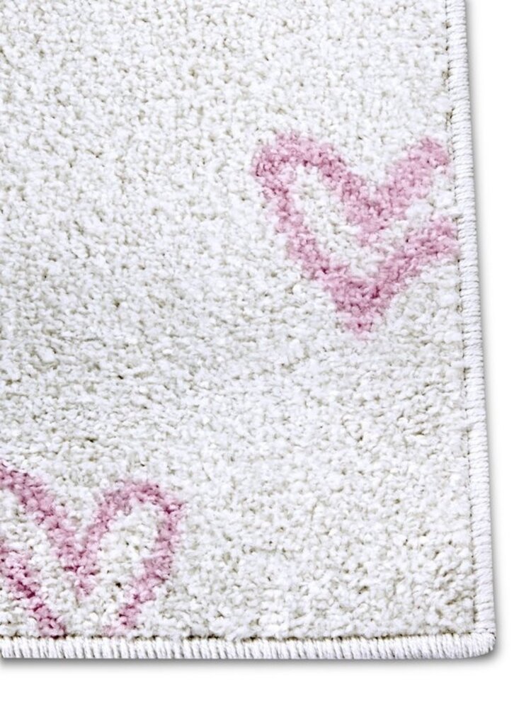 Kinderteppich - Adventures Hearts Creme/rosa