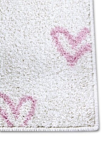 Kinderteppich - Adventures Hearts Creme/rosa
