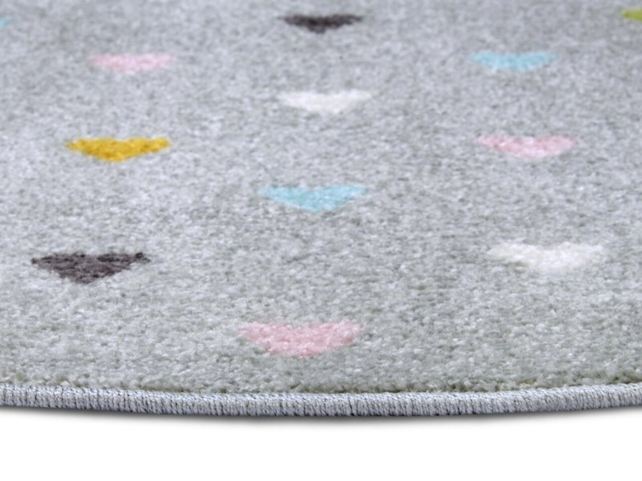 Rund Kinderteppich - Adventures Hearts Grau/multicolour